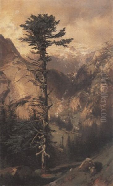 A La Handeck Oil Painting by Alexandre Calame