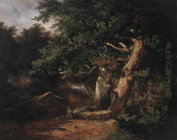 Interieur De Foret Oil Painting by Alexandre Calame