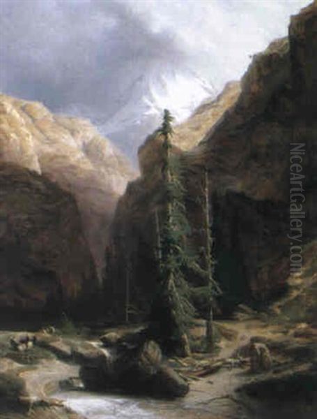 Le Grand Eiger Oil Painting by Alexandre Calame