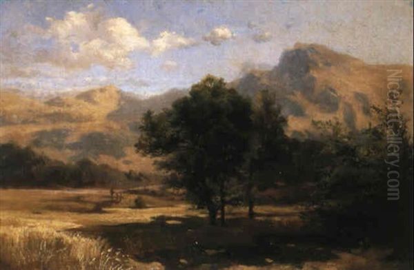 Sommerliche Landschaft Bei Thun Oil Painting by Alexandre Calame