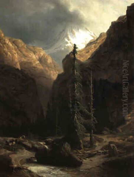 Le Grand Eiger Oil Painting by Alexandre Calame