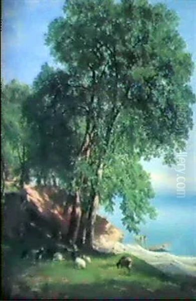 Ziegenherde Am Genfersee Oil Painting by Alexandre Calame