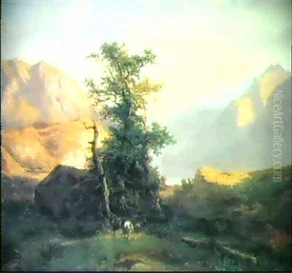 Schaferszene Am Vierwaldstattersee Oil Painting by Alexandre Calame