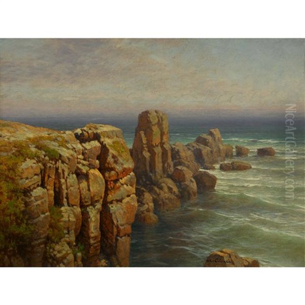 Roches Granitiques Au Croisie (la Haute Cote) Oil Painting by Jean-Baptiste-Arthur Calame