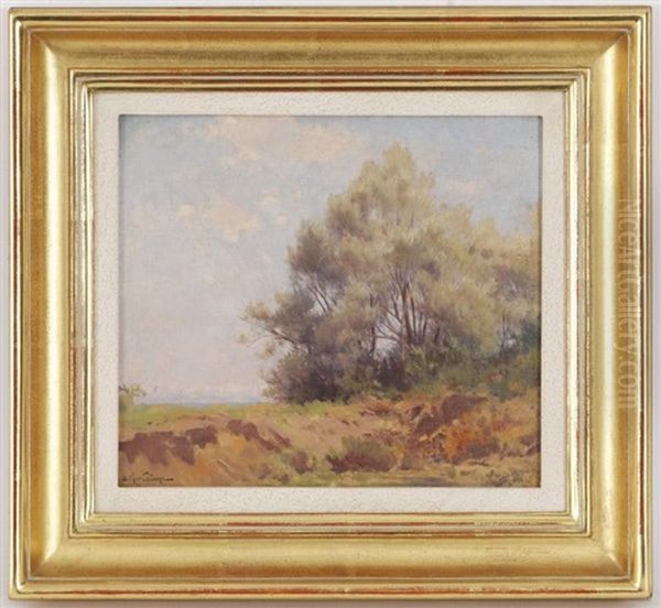 Paysage De Campagne Avec Percee Sur Le Lac Oil Painting by Jean-Baptiste-Arthur Calame