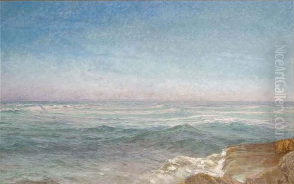 The Calm Sea Oil Painting by Jean-Baptiste-Arthur Calame