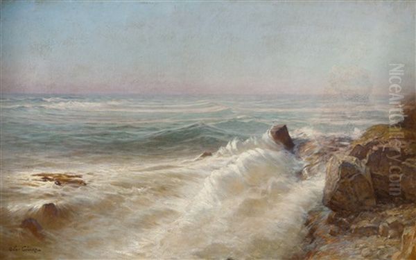 Bretonische Kustenimpression (l'ocean. Impression De Bretagne) Oil Painting by Jean-Baptiste-Arthur Calame