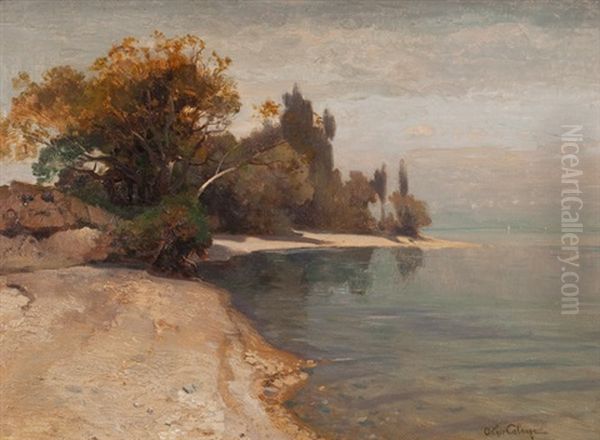 An Den Ufern Des Lac Leman Oil Painting by Jean-Baptiste-Arthur Calame