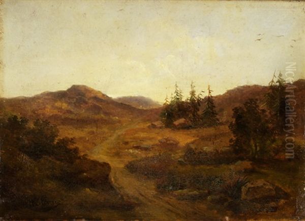 Landschaft In Abendstimmung Oil Painting by Jean-Baptiste-Arthur Calame