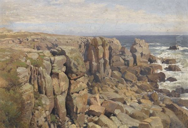 Les Granits De Croisic Oil Painting by Jean-Baptiste-Arthur Calame