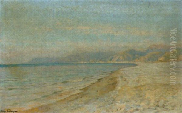 Strandpartie Oil Painting by Jean-Baptiste-Arthur Calame