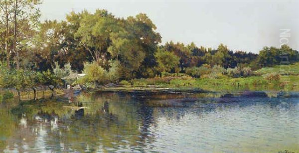 Bord Du Lac by Jean-Baptiste-Arthur Calame