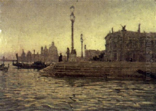 Venedig, Quai Bei San Marco by Jean-Baptiste-Arthur Calame