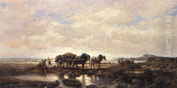 Recolte De Varech . St. Malo Oil Painting by Jean-Baptiste-Arthur Calame