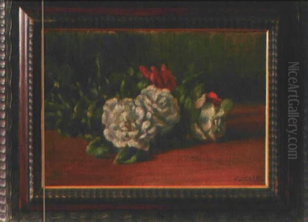 Rote Und Weise Rosen Oil Painting by Cesare Calchi Novati