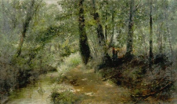 Fascinaia Nel Bosco Oil Painting by Cesare Calchi Novati