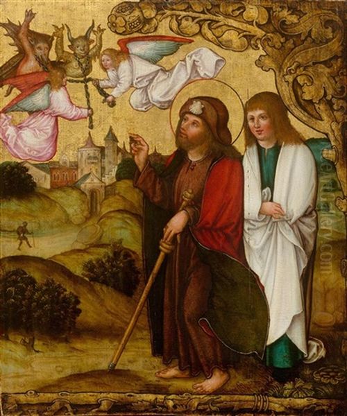 James The Elder And The Devils Of Hermogenes Oil Painting by Martin Caldenbach