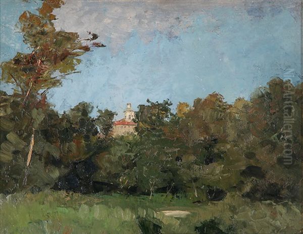 Estate Nei Pressi Del Monte Dei Cappuccini A Torino (+ Giardino, Verso) Oil Painting by Marco Calderini