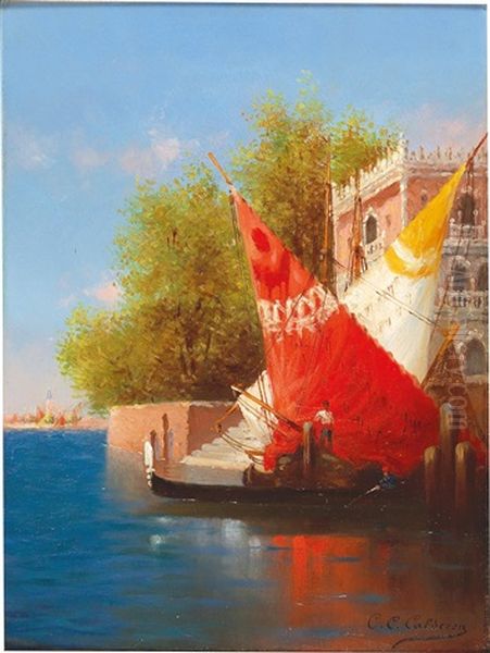 View Of Venice Oil Painting by Charles Clement Calderon