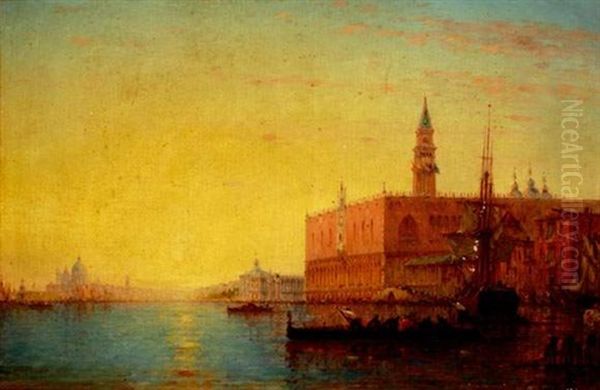 Venise, Le Palais Des Doges Oil Painting by Charles Clement Calderon