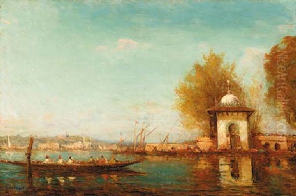 View Of Constantinople Oil Painting by Charles Clement Calderon