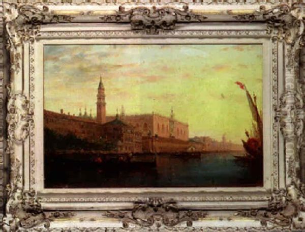 The Doges' Palace, Venice Oil Painting by Charles Clement Calderon