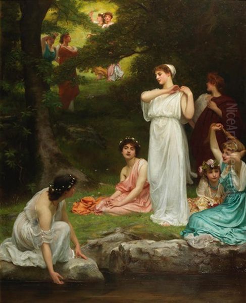 Joyous Summer: Pleasant It Was When Woods Were Green Oil Painting by Philip Hermogenes Calderon