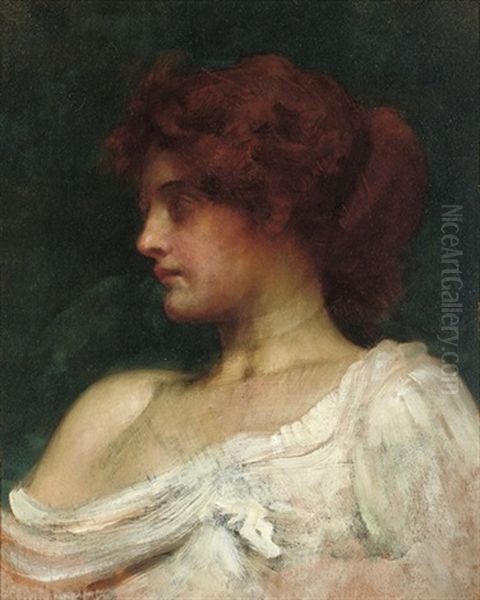 Redheaded Woman (study) Oil Painting by Philip Hermogenes Calderon