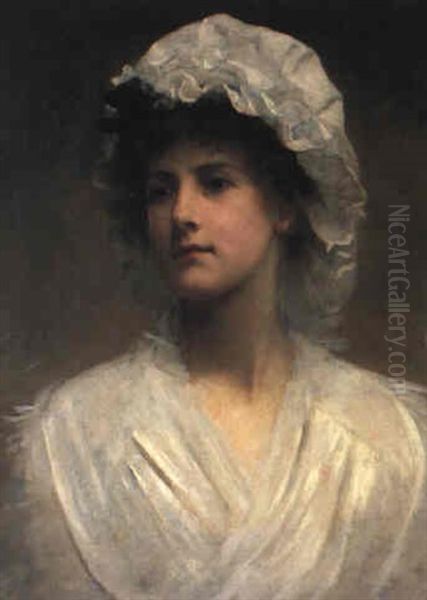 Portrait Of A Young Woman Oil Painting by Philip Hermogenes Calderon