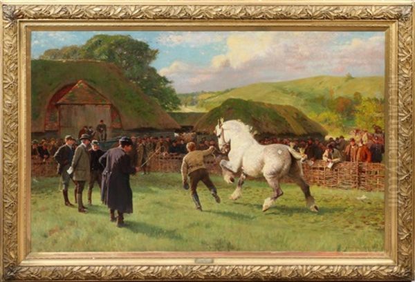 Lot 97, A Gray Mare Oil Painting by William Frank Calderon