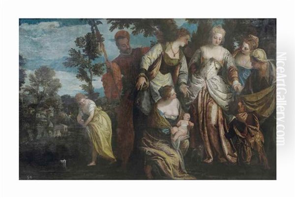 The Finding Of Moses Oil Painting by Benedetto Caliari