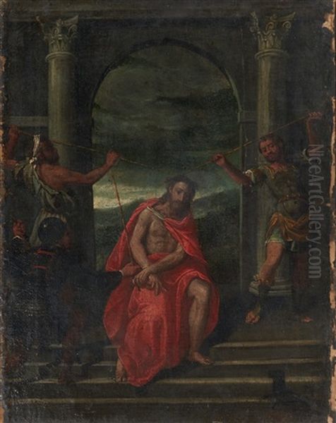 La Flagellation Du Christ Oil Painting by Benedetto Caliari