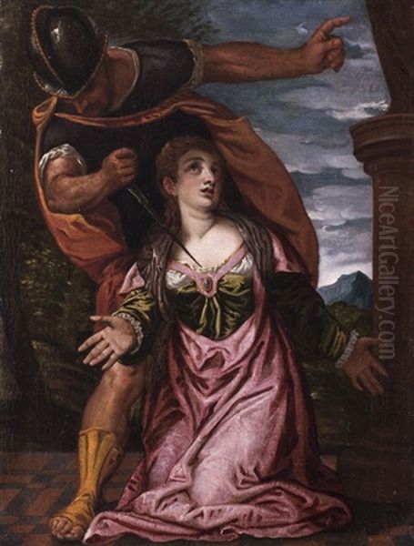 Das Martyrium Der Heiligen Lucia Von Padua Oil Painting by Carlo Caliari