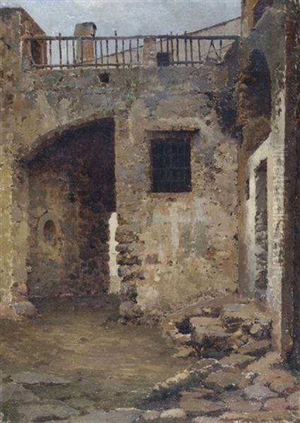 Cortile Ajrola Oil Painting by John Califano