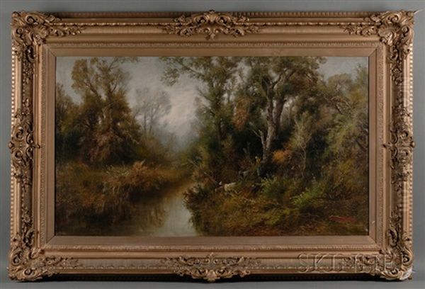 Goat Herd By A Stream Oil Painting by John (Giovanni) Califano