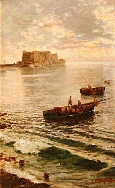 Fishermen Returning With Their Catch Oil Painting by John (Giovanni) Califano