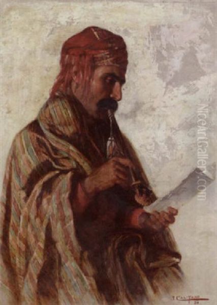 Study Of A Man Smoking Oil Painting by John (Giovanni) Califano