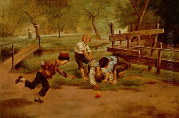 Young Boys At Play Oil Painting by John (Giovanni) Califano