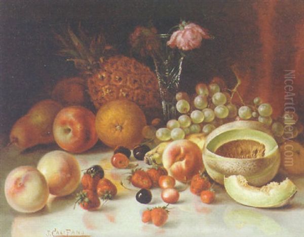 Still Life With Fruit Oil Painting by John (Giovanni) Califano