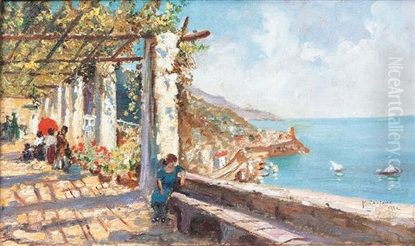 Terrasse Auf Capri Oil Painting by Raffaele Armando Califano-Mundo