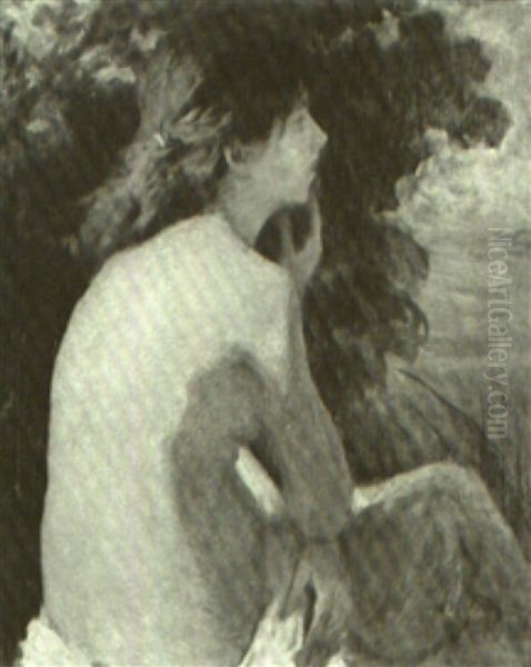 Seated Nude Oil Painting by Isaac Henry Caliga