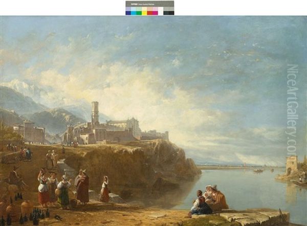 Capriccio Of Verona Oil Painting by Augustus Wall (Sir.) Callcott