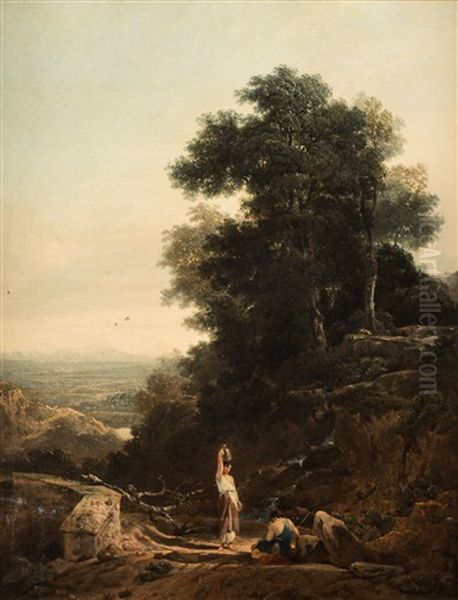 Idyllic Landscape At The City`s Edge Oil Painting by Augustus Wall (Sir.) Callcott