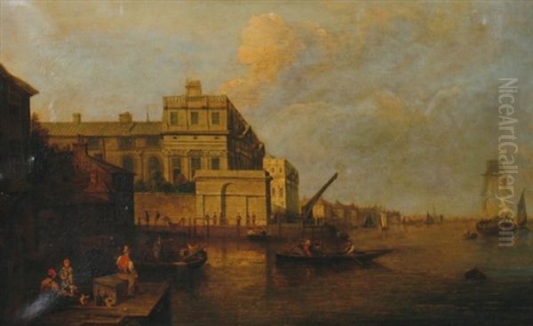 On The Thames At Greenwich Oil Painting by Augustus Wall (Sir.) Callcott