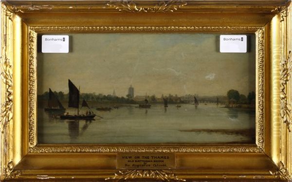 View On The Thames Oil Painting by Augustus Wall (Sir.) Callcott