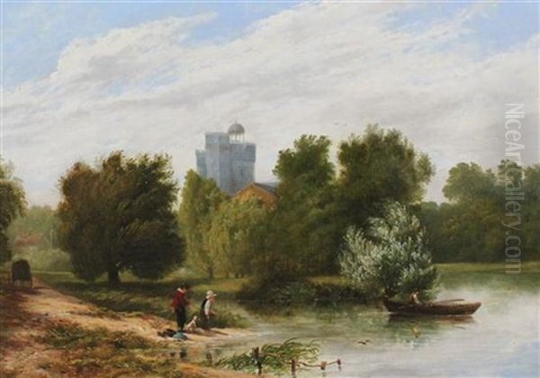 Tha Thames At Twickenham Oil Painting by Augustus Wall (Sir.) Callcott