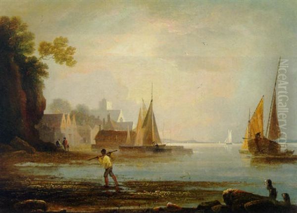 Low Tide Oil Painting by Augustus Wall (Sir.) Callcott