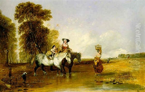 Return From Market Oil Painting by Augustus Wall (Sir.) Callcott