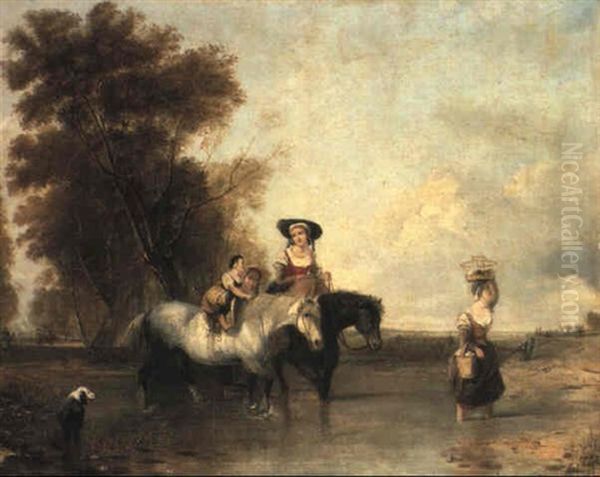 Coming From Market Oil Painting by Augustus Wall (Sir.) Callcott