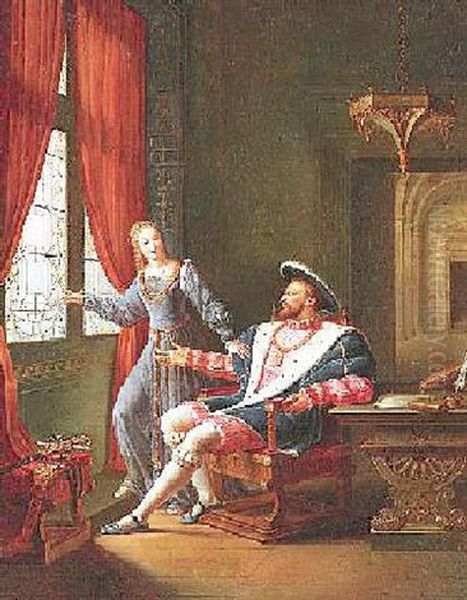 Franz I. Und Diane Von Poitiers Oil Painting by Alphonse-Appollodore Callet